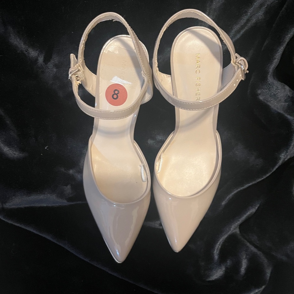 Marc Fisher Cream Ankle Strap Heels